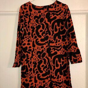 Nooworks Orange and Black Mod Shift Dress